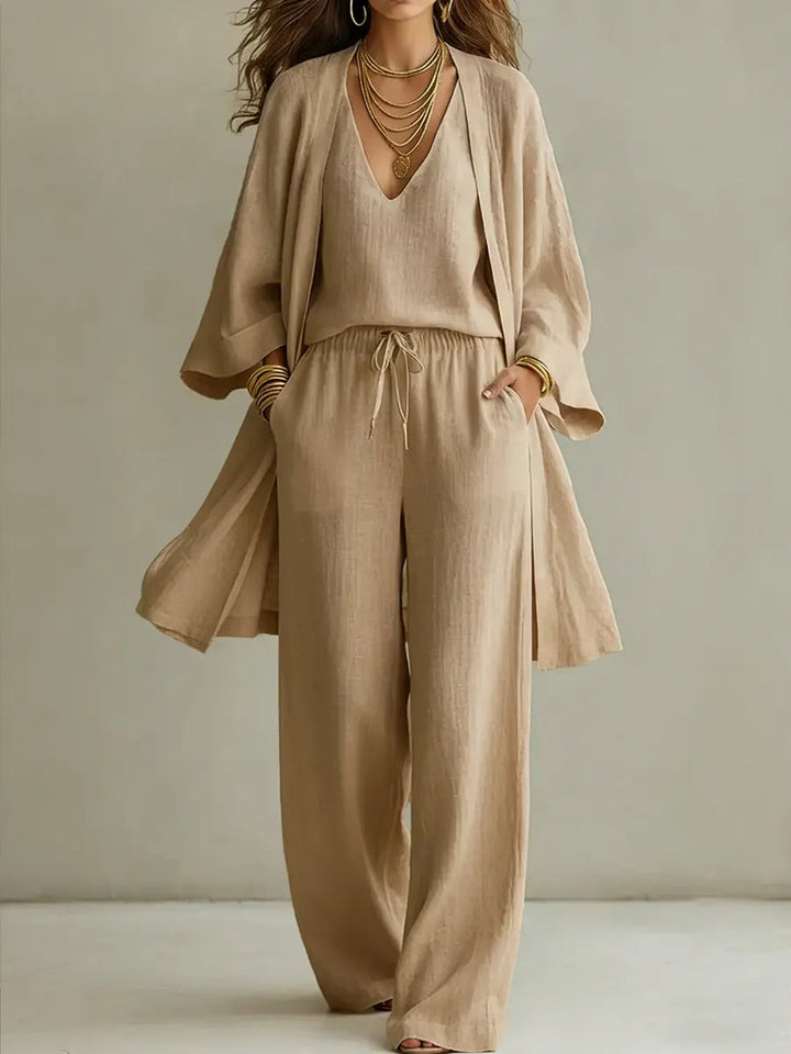 Elena - 3-Piece Linen Look Set