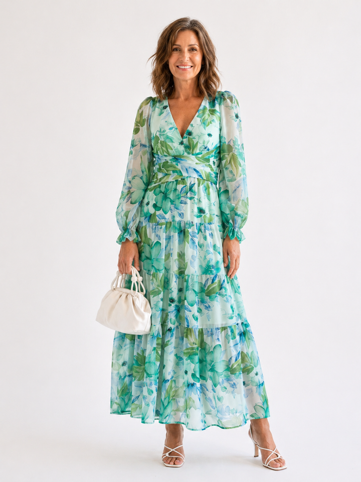 Althea | Long Sleeve Floral Maxi Dress