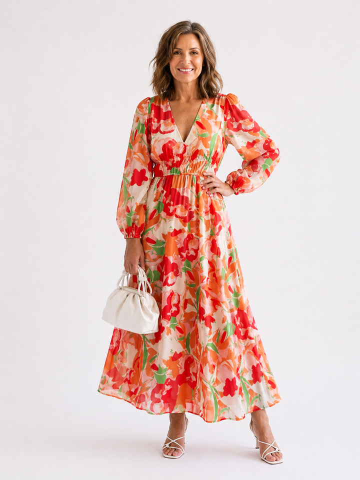 Althea | Long Sleeve Floral Maxi Dress