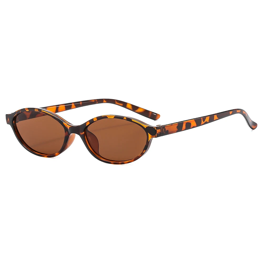 New Retro Oval Frame Sunglasses Fashion Personalized Trendy Small Frame Sunglasses Punk Cat Eyes Sunshade Sun Protection Glasses