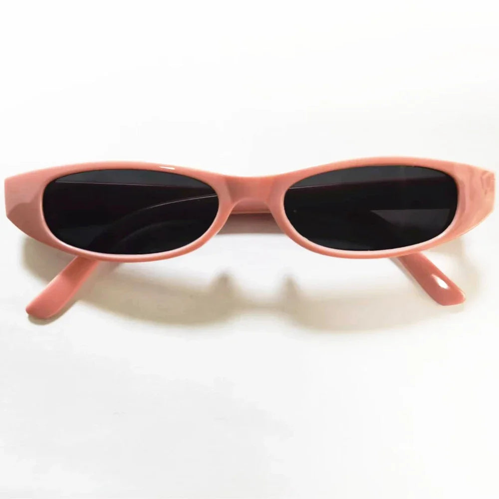 Vintage Rechthoekige Zonnebril Vrouwen Cat Eye Designer Dames Klein Frame Zwart Rood Zonnebril Merk Retro Skinny Brillen