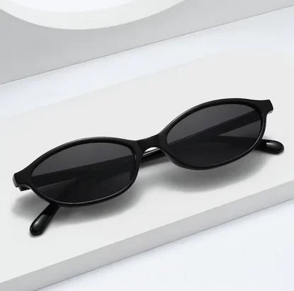 New Retro Oval Frame Sunglasses Fashion Personalized Trendy Small Frame Sunglasses Punk Cat Eyes Sunshade Sun Protection Glasses
