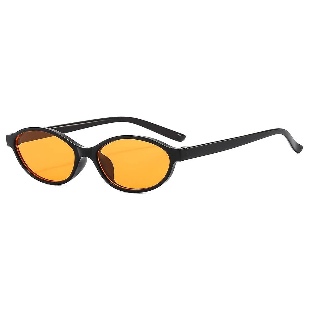 New Retro Oval Frame Sunglasses Fashion Personalized Trendy Small Frame Sunglasses Punk Cat Eyes Sunshade Sun Protection Glasses