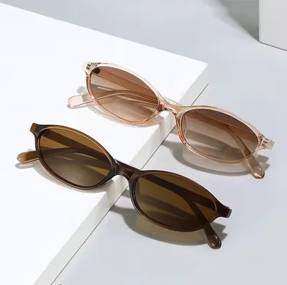 New Retro Oval Frame Sunglasses Fashion Personalized Trendy Small Frame Sunglasses Punk Cat Eyes Sunshade Sun Protection Glasses